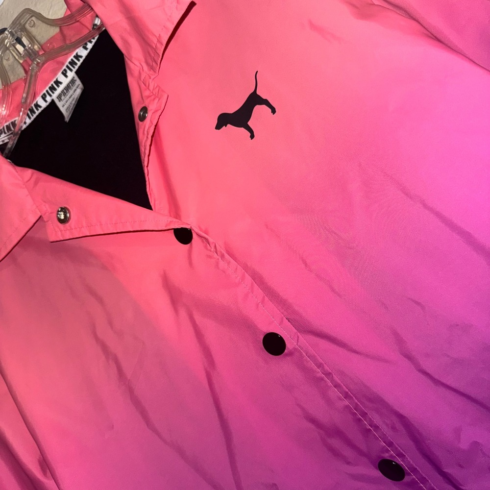 Victorias Secret PINK Ombre Coaches Jacket Pink Purple XS Athleisure Y2K